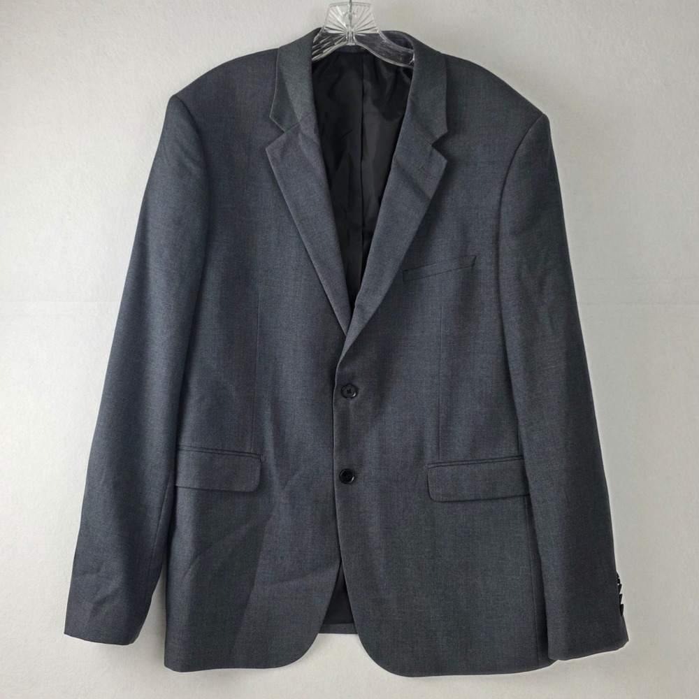 Mossimo Mens Slim Fit Blazer Charcoal Gray Two Button Suit Jacket Large L/G